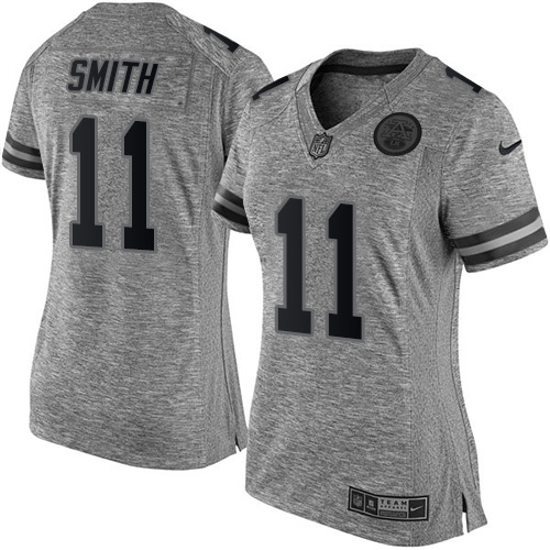 Women's Elite Alex Smith Nike Jersey Gray - #11 Gridiron NFL Kansas City Chiefs